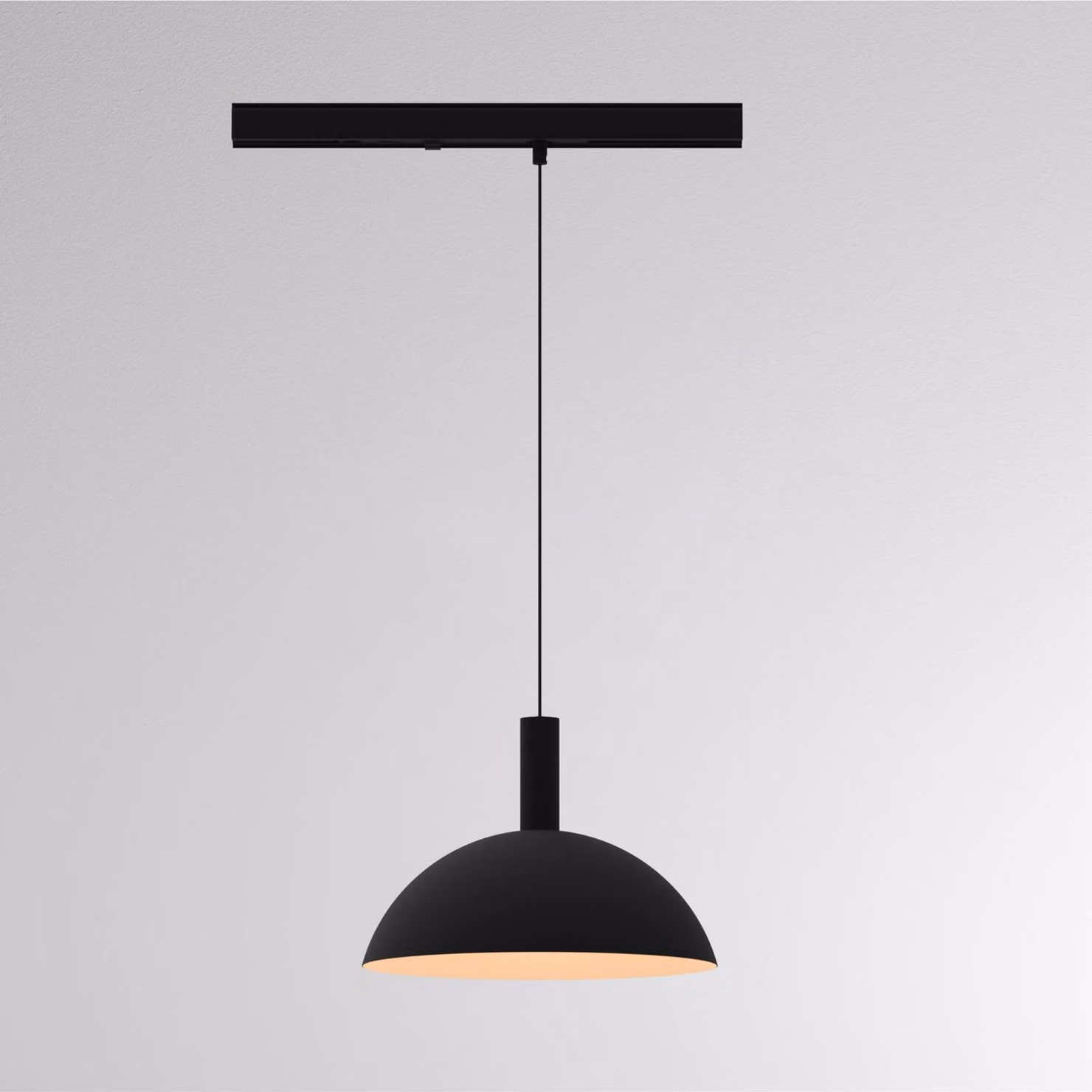 Molto Luce Lampada a sospensione su binario LED LORA II, nera, Ø 24 cm, 40°, CCT, trifase II, Nero, Soggiorno / Sala da pranzo, Metallo, Moderno