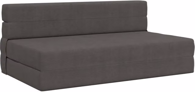 Divano letto | Sof¨¤ letto | Letto singolo Pieghevole Grigio Scuro 152 x 86,5 x 60 cm Tessuto