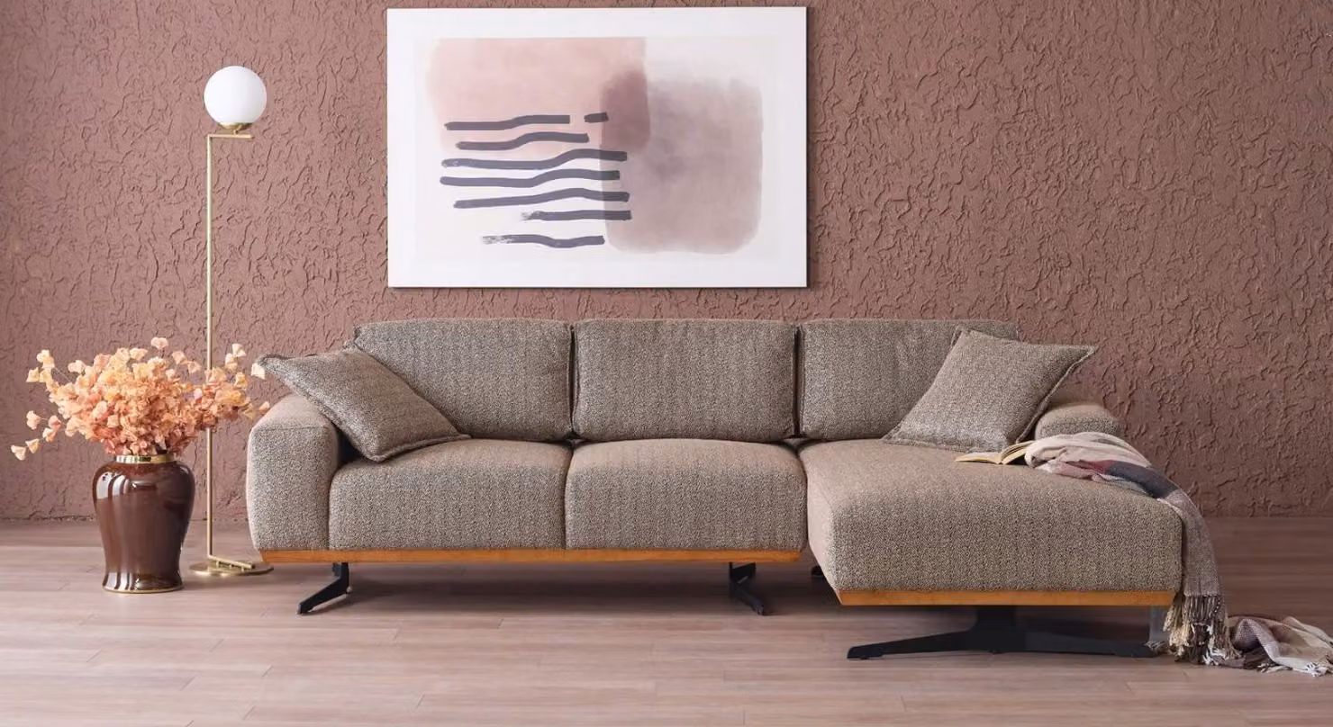 Luxus Ecksofa L-Form Modern Möbel Wohnzimmer Grau Eckgarnitur Eckcouchen