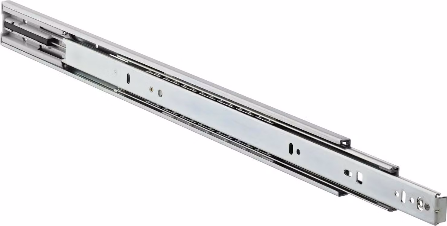Accuride 3832EC-D Guida con gabbia a sfere Soft Close - Guida per cassetti lunghezza 450 mm ad estrazione totale portata 45 kg, acciaio zincato