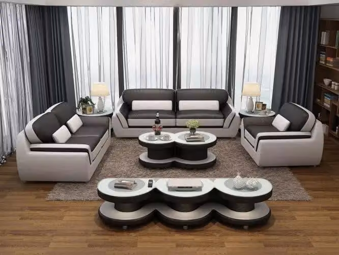 Sofagarnitur 321 Tisch Hocker Sideboard Wohnlandschaft Couchen Sofa Couch 7tlg.