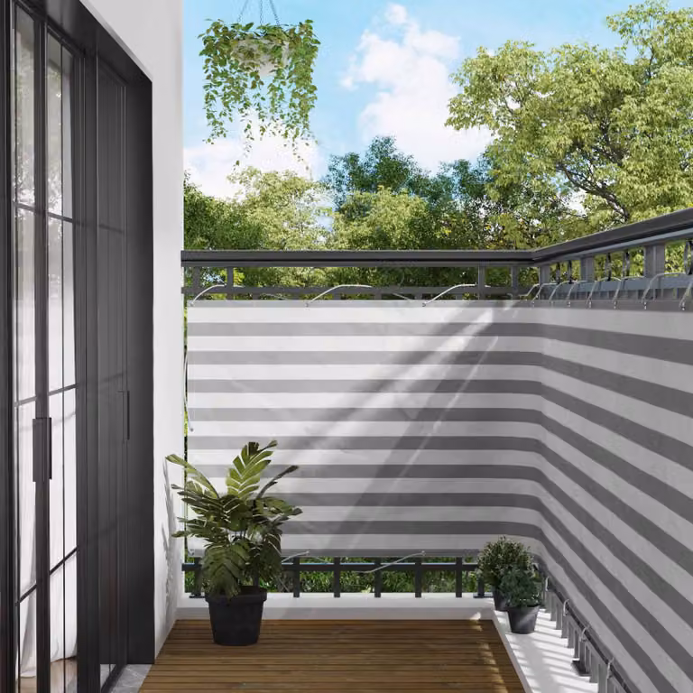 Schermo da balcone rettangolare vidaXL in tessuto Oxford e alluminio, L: 1000 cm, H: 110 cm