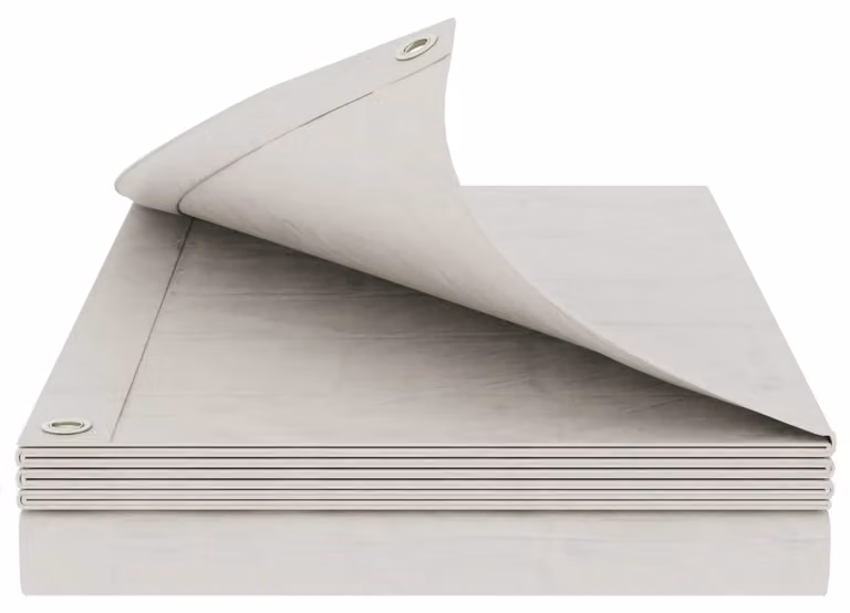 Telo in polietilene (PE), bianco, con occhielli, dimensioni 4 x 6 metri, peso 90 g/m²