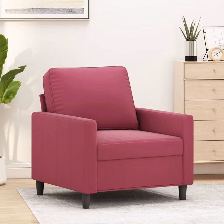 Maison Exclusive - Poltrona rosso vino 60 cm velluto