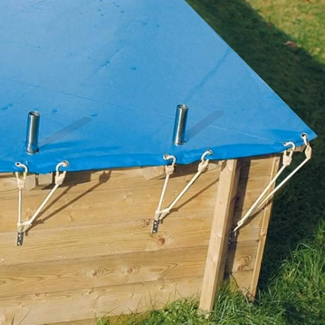 Copertura invernale per piscina Northwood Ubbink rettangolare in PVC blu, dimensioni 11,00 x 5,00 m per piscina 4,50 x 2,50 m
