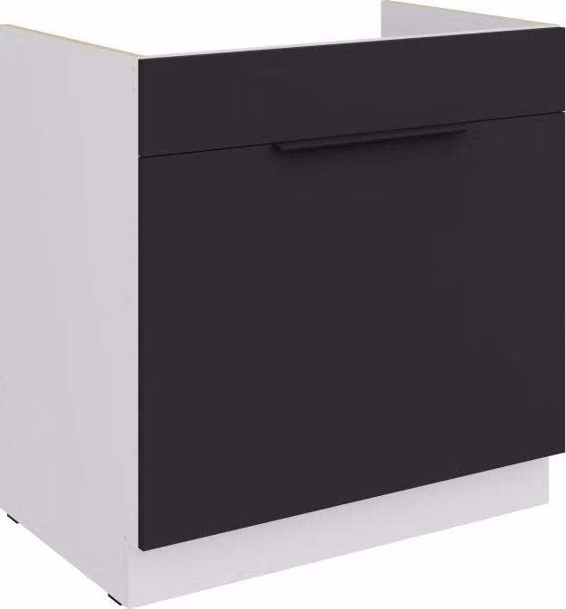 Mobile base per lavello LUNARA - larghezza 80 cm, nero / bianco