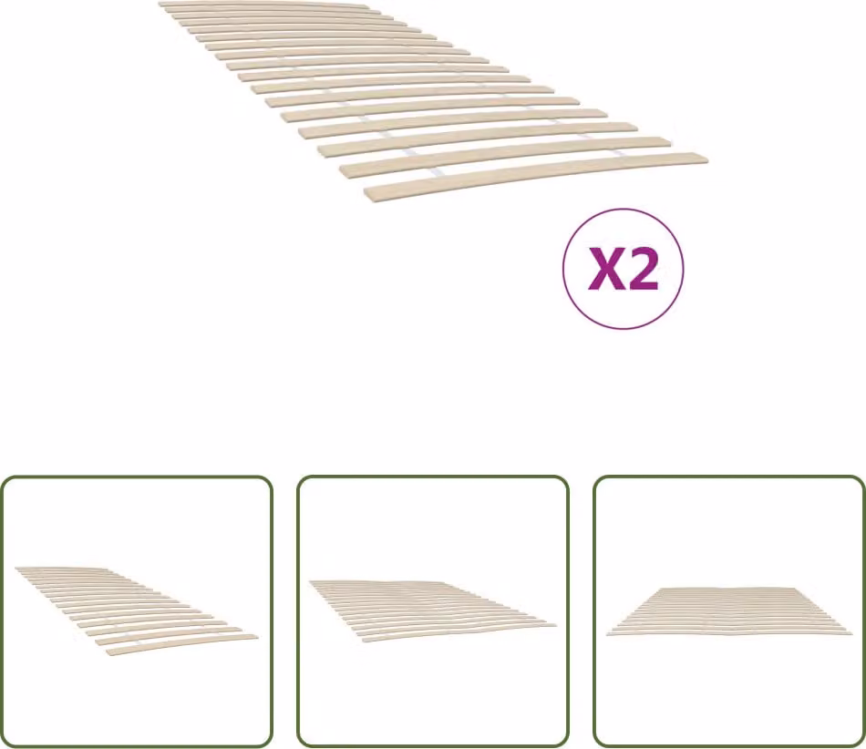 The Living Store Cornici a doghe con 34 doghe 2 pz. 100x200 cm