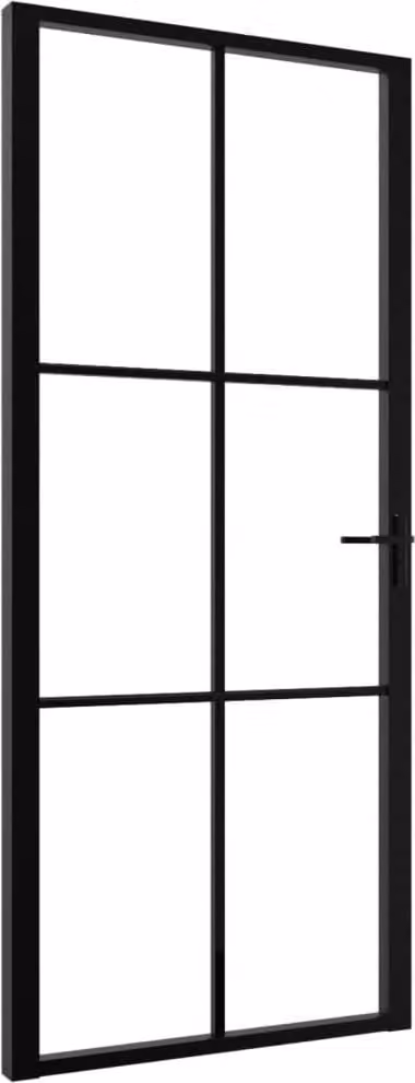 Porta da Interno ESG Vetro e Alluminio 93x201,5 cm Nera