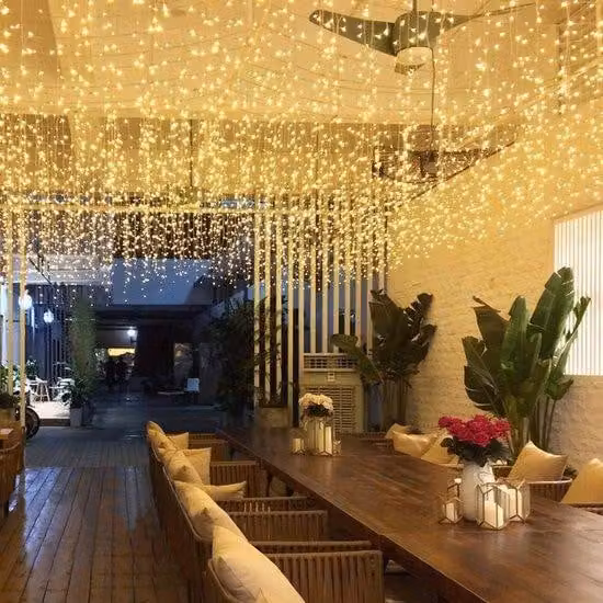 Tenda luminosa a LED 4x06 m, 144 LED - Impermeabile - Per interni ed esterni - Camera da letto, soggiorno - Illuminazione decorativa
