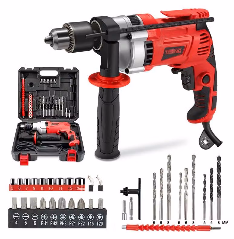 Trapano a percussione elettrico - Potenza: 910 W - Mandrino: 13 mm - Materiale: metallo