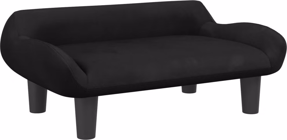 Lettino per Cani Nero 70x40x24 cm in Velluto