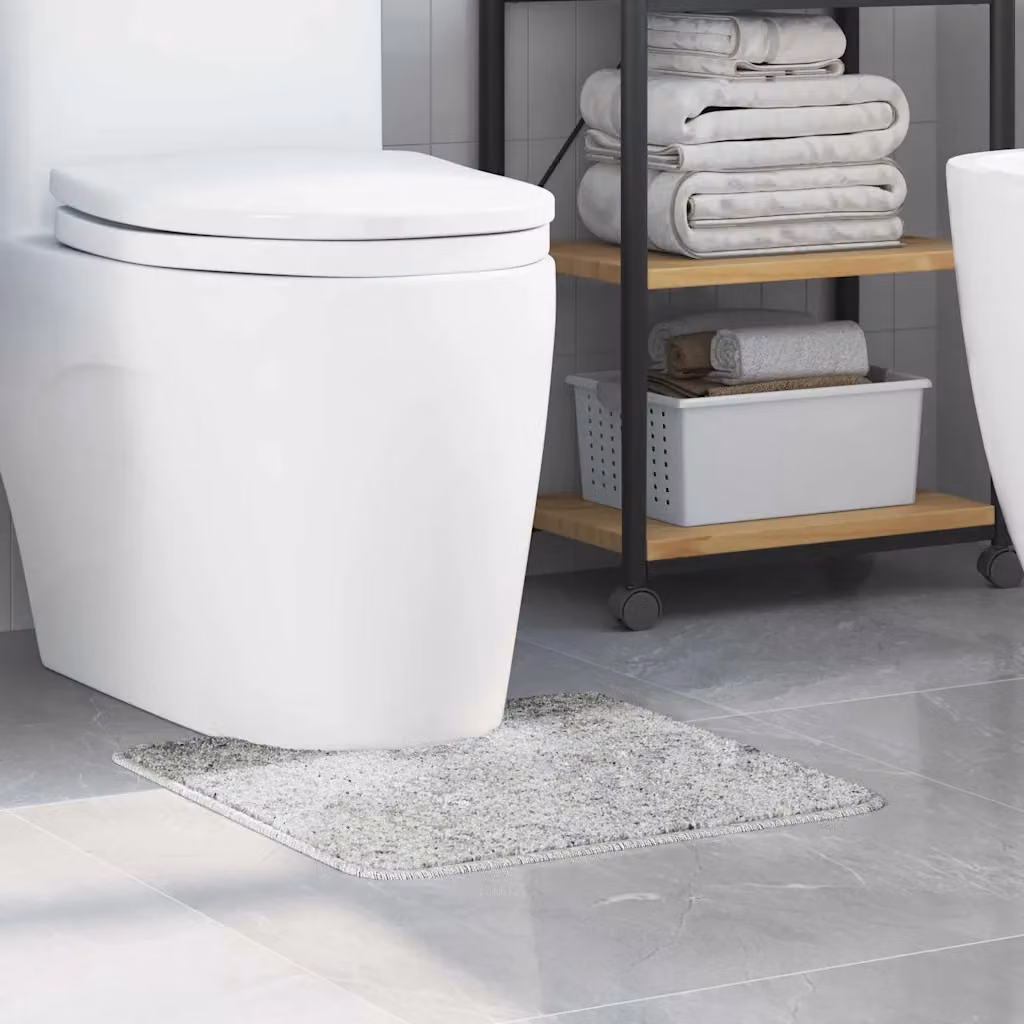 Tappeto antiscivolo per bagno con foro per WC vidaXL, Grigio, L 50 x P 50 cm