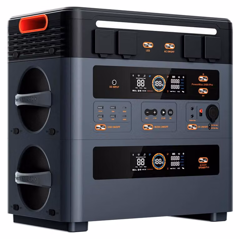 Centralina portatile - PowerMax 2400 Pro + BP2400 Pro - 2400 W - Batteria LiFePO4 - 2016 Wh - 220 V - Presa europea - Batteria estendibile