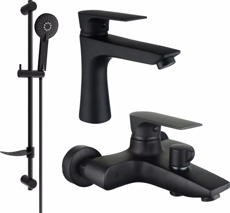 Mexen Axel DF40 set da bagno, nero - 73803DF40-70