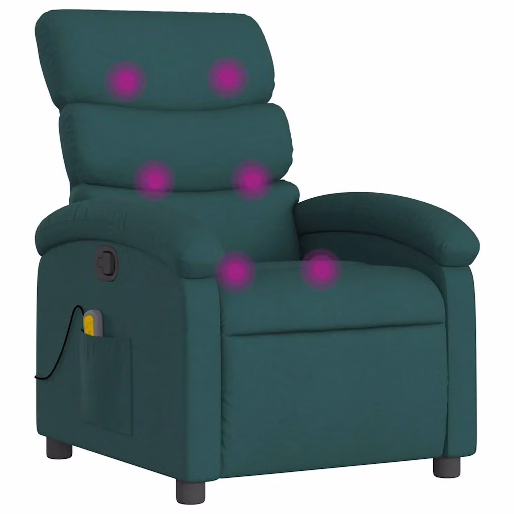 Poltrona reclinabile relax vidaXL in tessuto verde con braccioli e leva manuale – 2