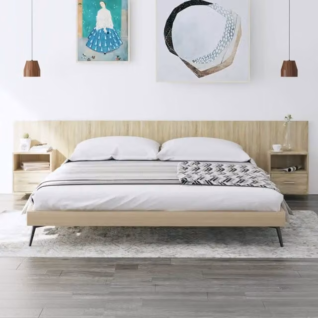 Testiera Letto con Armadietti Legno Multistrato Rovere Sonoma 3115742