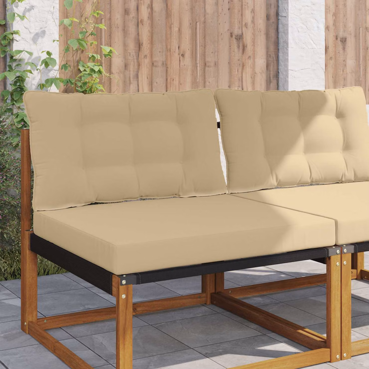 vidaXL Cuscino per divano da esterno in poliestere beige L: 80 cm, P: 68,5 cm