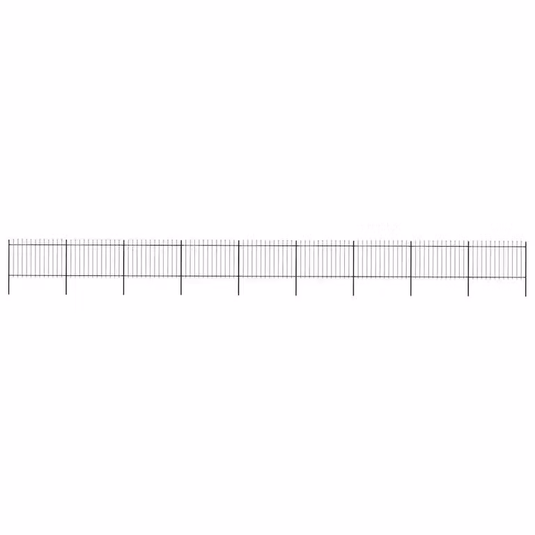Recinzione da giardino vidaXL in acciaio con punta a lancia, colore nero, L: 1506 cm, H: 120 cm