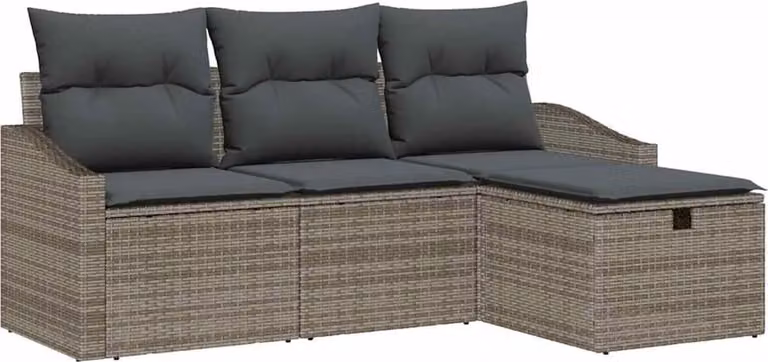 Set di divani con cuscino 4 pcs polyrattan