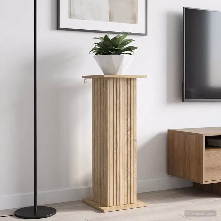 vidaXL Supporto per piante moderno in legno Rovere Sonoma, marrone, L/P/H: 30,5 x 30,0 x 80,5 cm