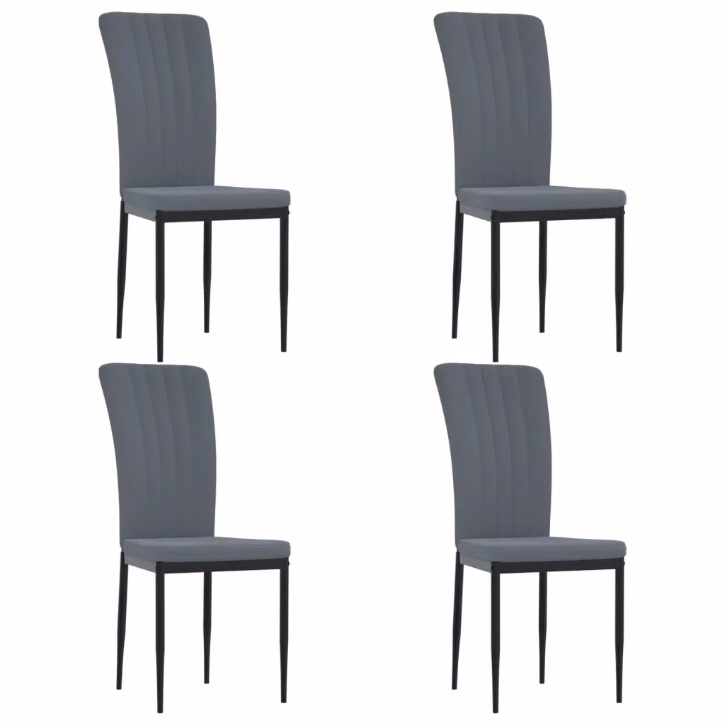 Set di 4 sedie da pranzo vidaXL in velluto grigio per soggiorno e sala da pranzo – 2