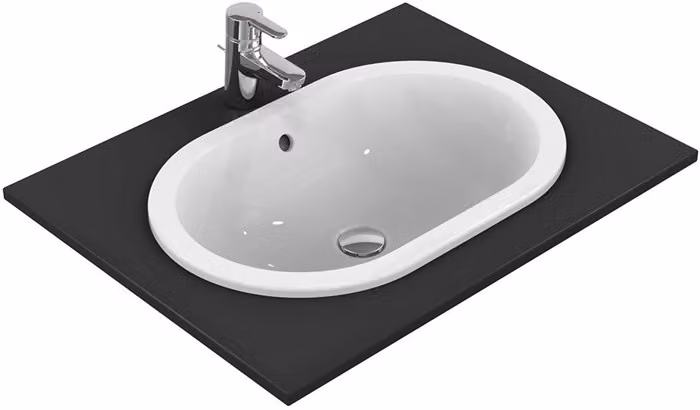 Lavabo da incasso IS Connect, ovale, w.hl., w.oil, 620x410x175mm, bianco