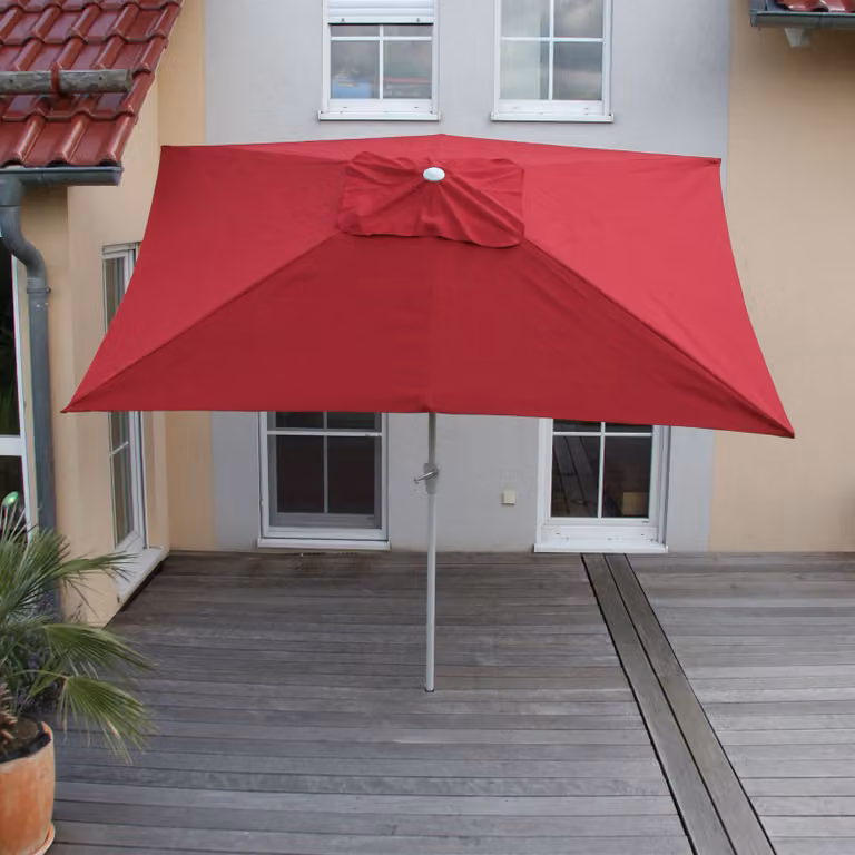 Ombrellone N23, ombrellone da giardino, 2x3m rettangolare inclinabile, poliestere/alluminio 4,5kg Protezione UV 50+ ~ bordeaux