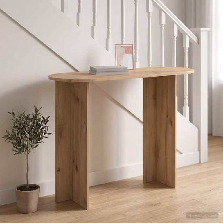 vidaXL Tavolo consolle moderno in rovere marrone L/P/H: 100 x 39,5 x 75 cm