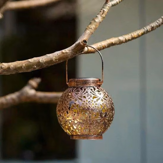Lanterne solari da esterno, ideali per decorare giardini, terrazzi e verande. (Colore marrone)
