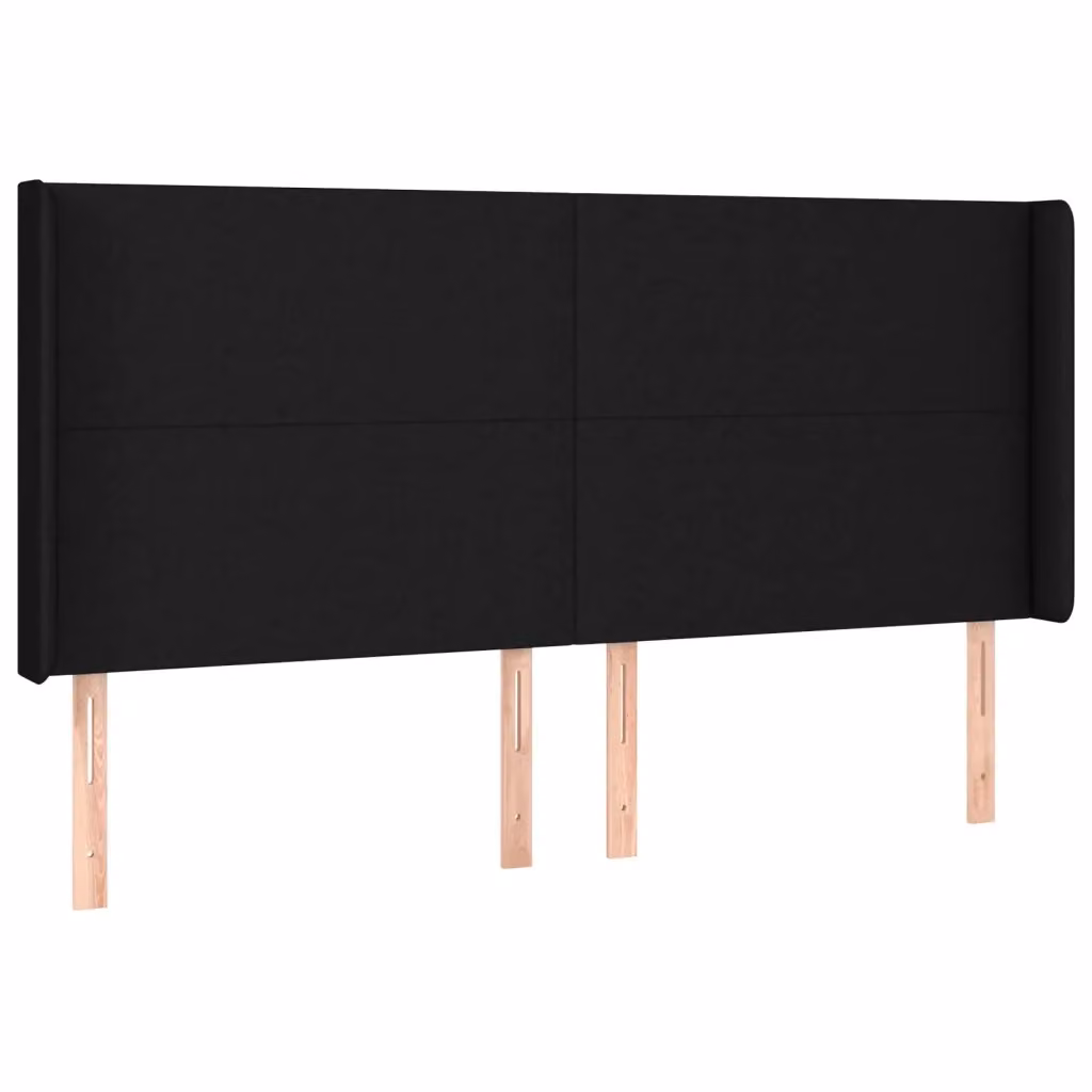 Testiera ad orecchio Design Mania in tessuto nero L: 163 cm, P: 16 cm, H: 118/128 cm – 2