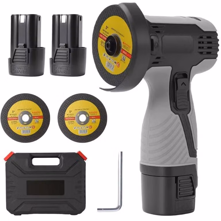 Smerigliatrice angolare mini da 16,8 V - Smerigliatrice angolare a batteria - Senza fili - Ricaricabile - Con 2 batterie - Per tagliare e lucidare
