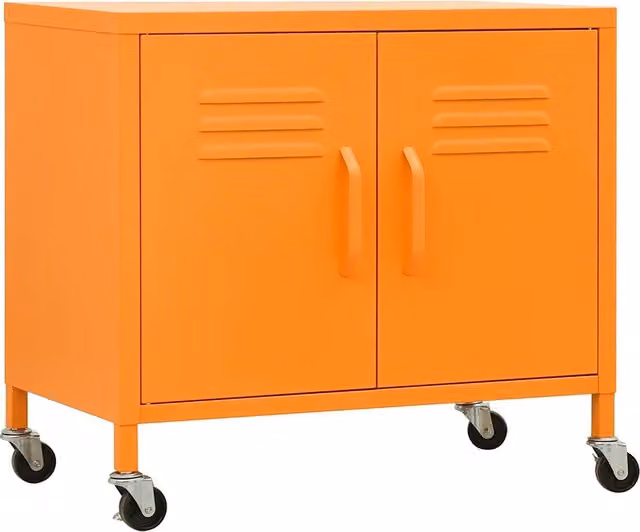 Mobile contenitore moderno in metallo arancione con ripiano regolabile HELLOSHOP26 L/P/H: 60 x 35 x 56 cm