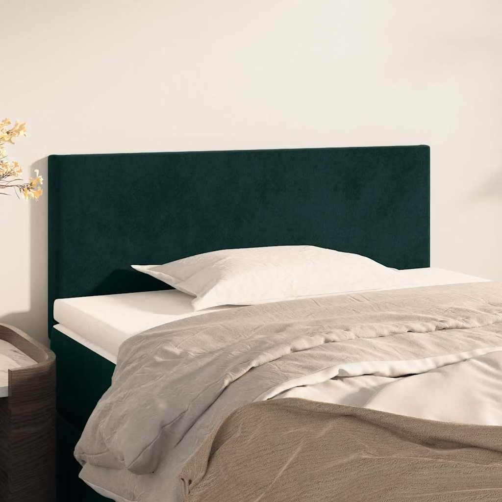 Testiera per letto vidaXL in velluto verde scuro con struttura in legno L: 90 cm, P: 5 cm, H: 78-88 cm