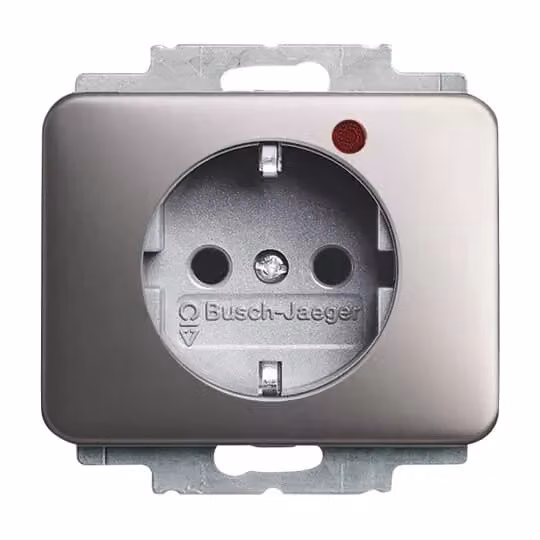 Busch-Jaeger 2310 EUGL/VA-20-11, elemento di presa SCHUKO® Busch-Protector®, con protezione contro le sovratensioni, colore platino