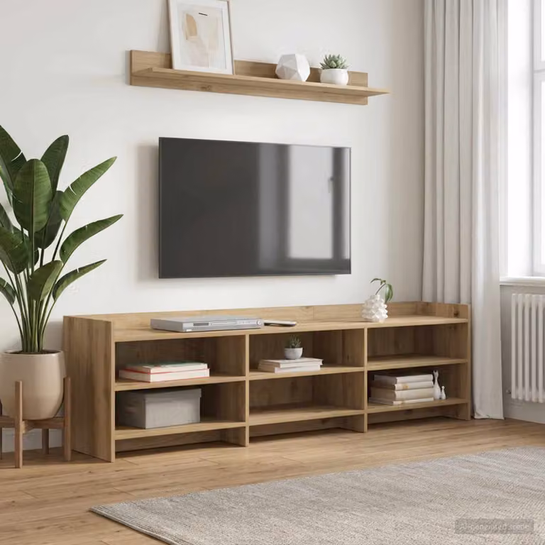 Mobile TV vidaXL moderno in Rovere Artigianale e marrone, L 168 x P 33 x H 47 cm