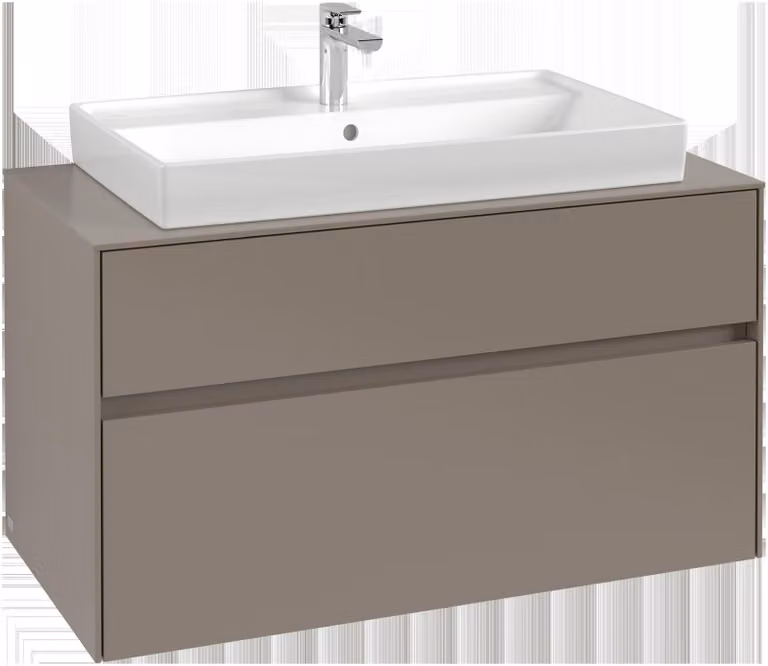 Villeroy & Boch Collaro Meuble sous-lavabo, lavabo au centre, montage mural, 2 tiroirs, 1000x548x500mm, C02000AF, C02000AF