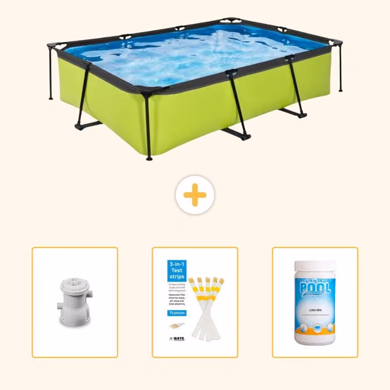 Piscina fuori terra rettangolare - 300x200x65 cm - 4 pezzi - SCB73