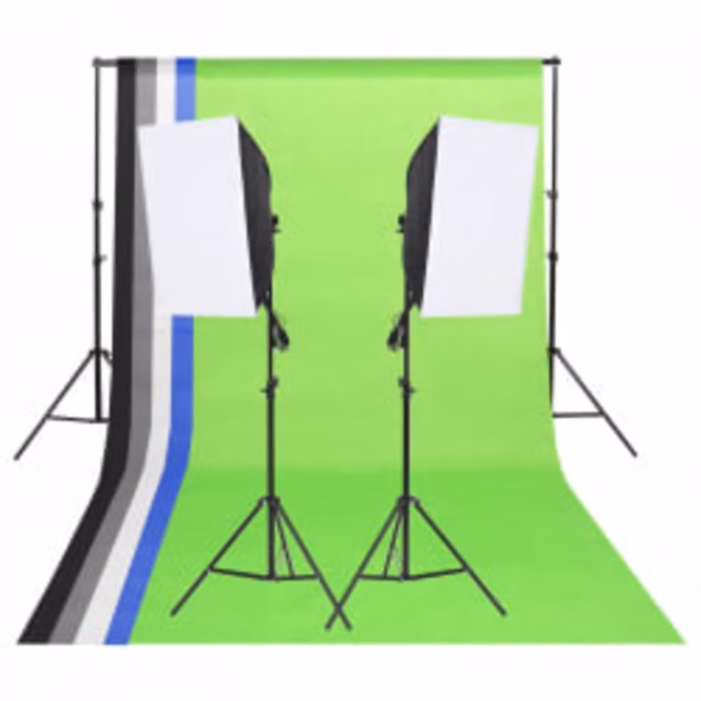 Kit per Studio Fotografico con Set Luci, Fondale e Riflettore