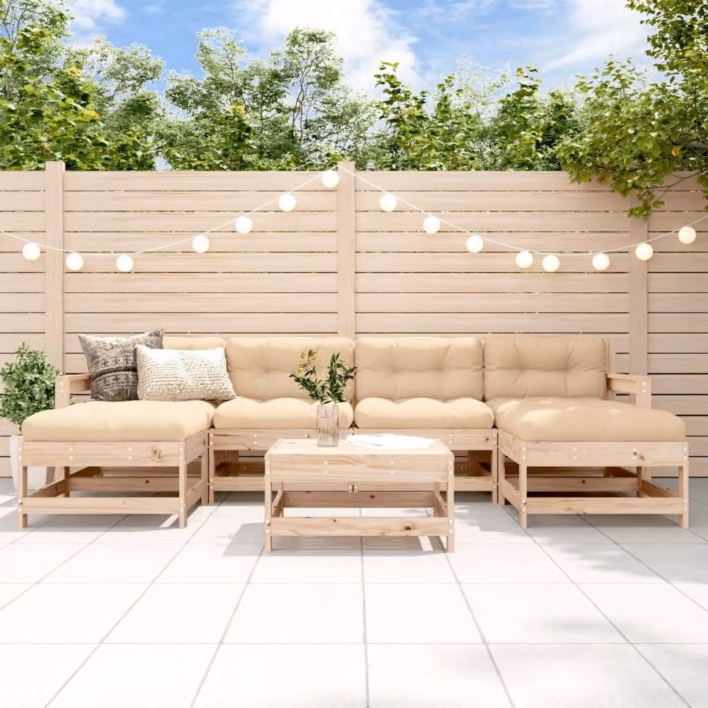 Maison Exclusive - Set Salotto da Giardino 7 pz in Legno Massello di Pino