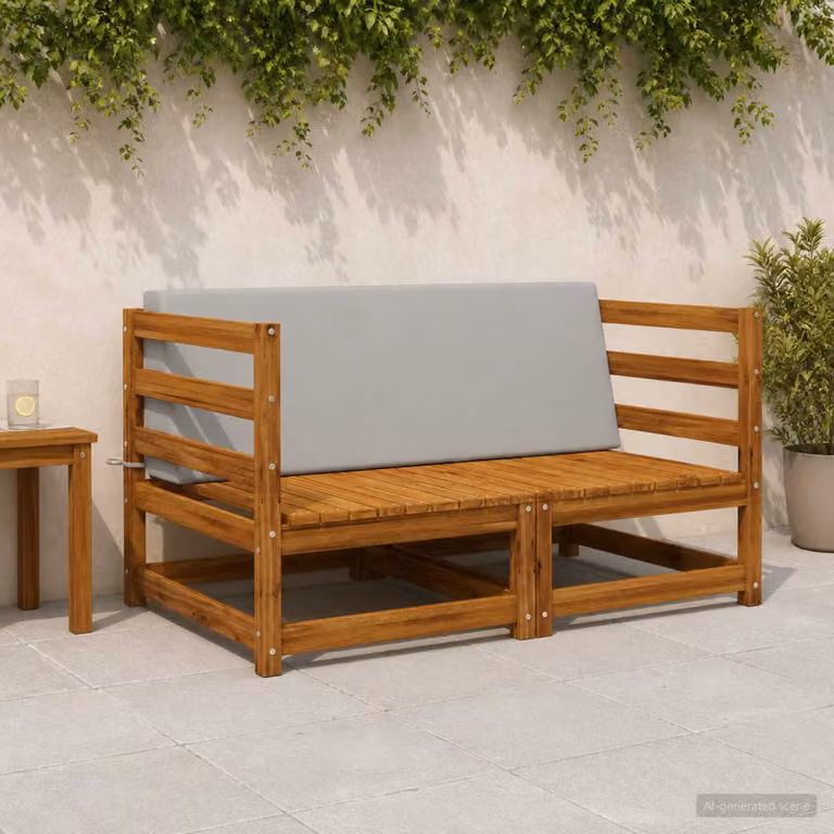 Cuscino schienale vidaXL SOEST in poliestere grigio L: 120 cm, P: 40 cm, H: 20 cm