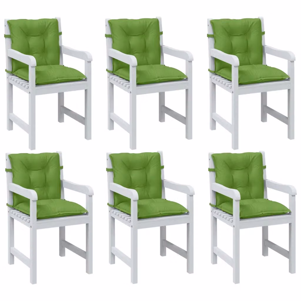 Set di 6 cuscini per sedia vidaXL in tessuto verde, L 100 cm x P 50 cm x H 7 cm