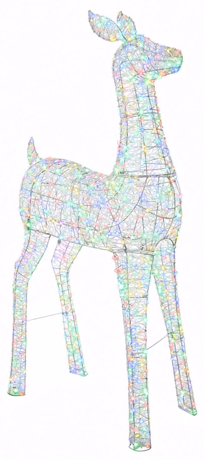 Lampada decorativa a LED a forma di renna natalizia LOVIOSA, con 900 LED multicolore