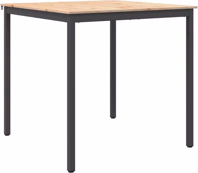 Tavolo da bar quadrato in pino massello e metallo marrone L/P/H: 110 x 110 x 105 cm – 1
