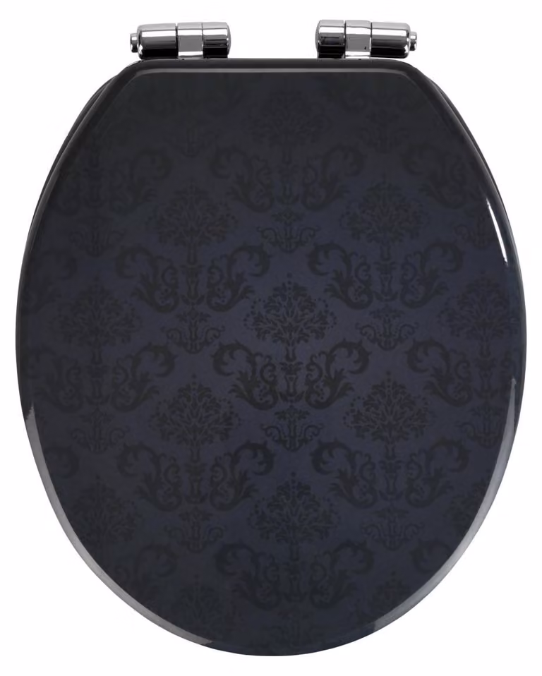 WENKO WC SEAT Bellevue, bicchieri con chiusura morbida per il coperchio del sedile del wc, ornamenti in MDF