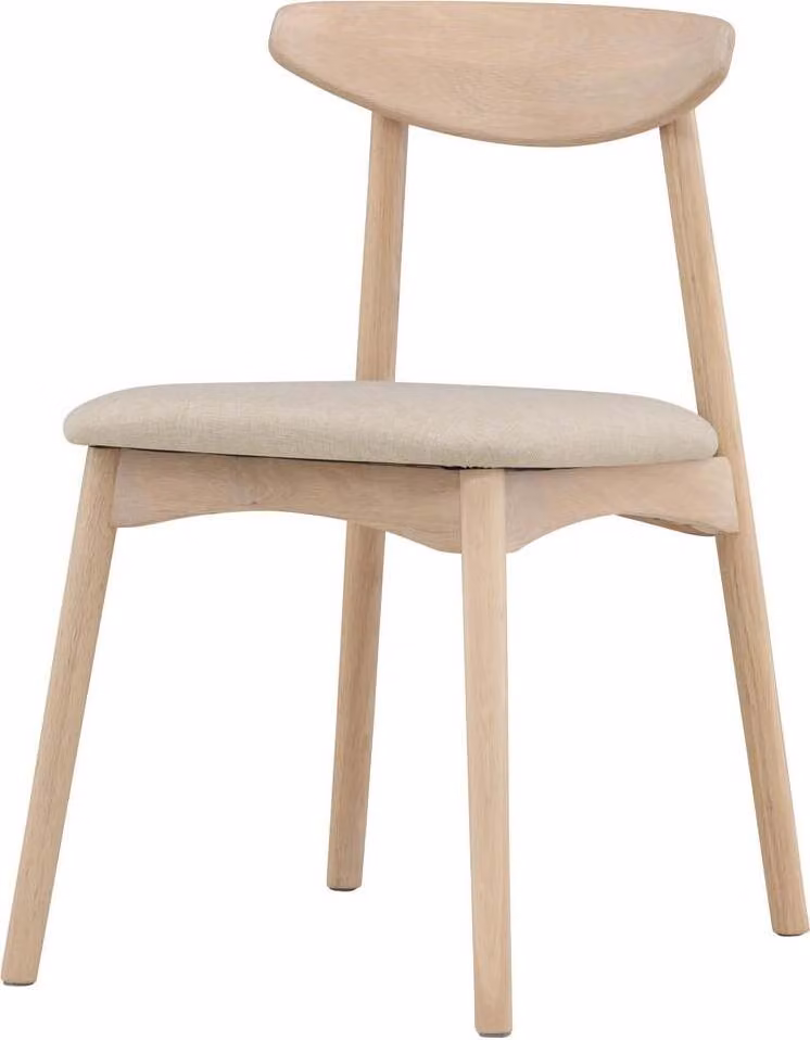 Sedia da pranzo FURNLUX Ven Beige Und Oak 47cm / Hauptfarbe: Beige / Dimensioni: 47 x 54 x 80 cm