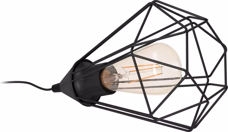 Lampada Da Tavolo Vintage Tarbes Acciaio Nero 1 Luce E27
