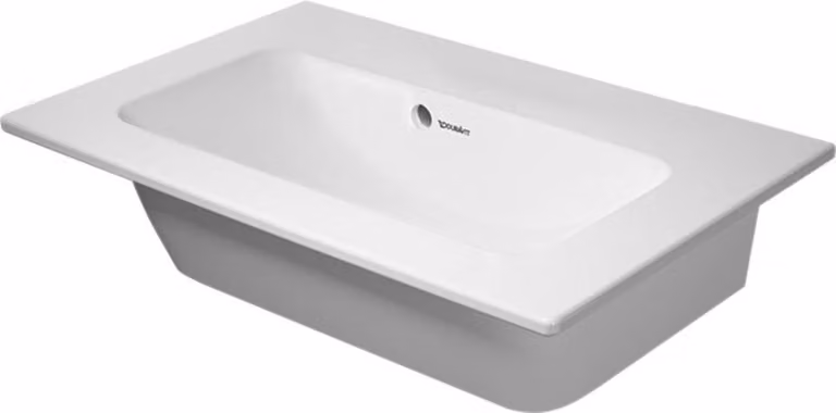 Duravit ME by Starck Lavabo pour meuble Compact, avec trop-plein, sans trou pour robinetterie, avec plage de robinetterie, 630mm, 2342633260, 2342633260