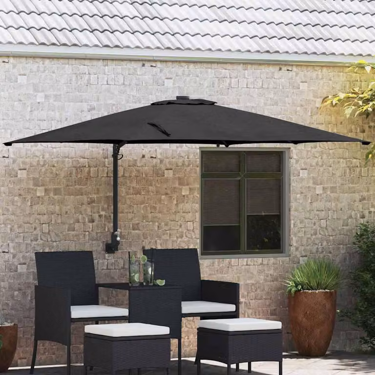 Maison Exclusive - Ombrellone da giardino, colore nero, dimensioni 248,5 x 247,5 x 160 cm