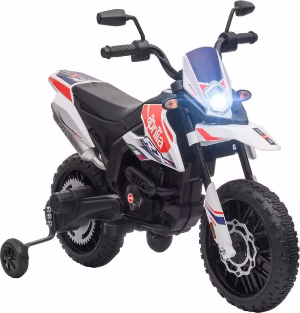 Moto elettrica per bambini cross 106.5 x 56 x 80 cm ruote rimovibili 2 motori ideale terrazza moderno design in PP bianco 21_0000597