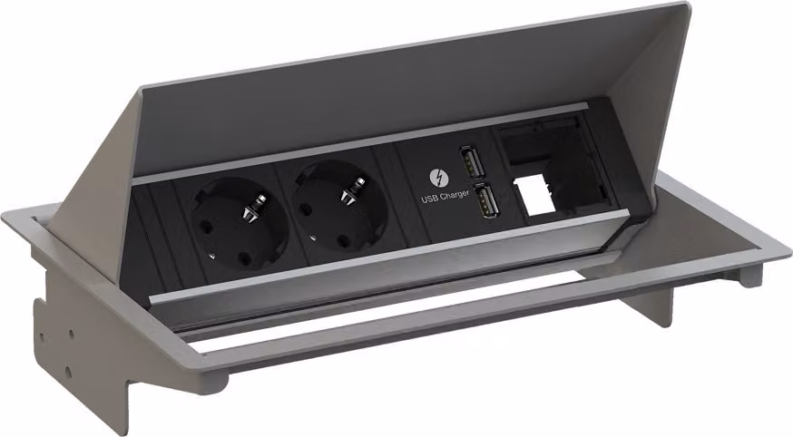 BACHMANN CONEO SET 2x contatto di terra, 1x ABD, 1x caricatore USB, colore argento